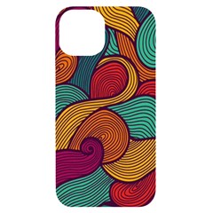 Swirly, Abstract, Multi Colored, Pattern, iPhone 14 Black UV Print Case