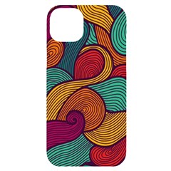 Swirly, Abstract, Multi Colored, Pattern, iPhone 14 Plus Black UV Print Case