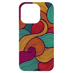 Swirly, Abstract, Multi Colored, Pattern, iPhone 14 Pro Black UV Print Case