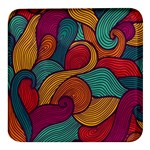 Swirly, Abstract, Multi Colored, Pattern, Square Glass Fridge Magnet (4 pack) Front