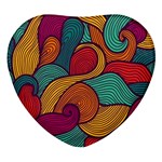 Swirly, Abstract, Multi Colored, Pattern, Heart Glass Fridge Magnet (4 pack) Front