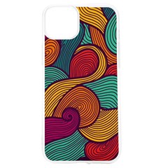 Swirly, Abstract, Multi Colored, Pattern, Iphone 15 Tpu Uv Print Case by kyorashop23