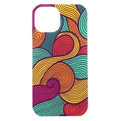 Swirly, Abstract, Multi Colored, Pattern, iPhone 15 Plus Black UV Print PC Hardshell Case