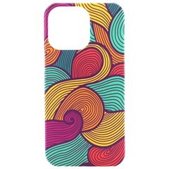 Swirly, Abstract, Multi Colored, Pattern, iPhone 15 Pro Max Black UV Print PC Hardshell Case