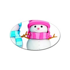 Two Snowmen, Sticker (Oval)