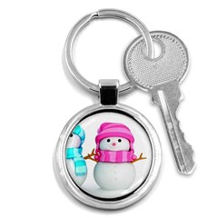 Two Snowmen, Key Chain (round) by kyorashop23