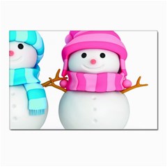 Two Snowmen, Postcards 5  X 7  (pkg Of 10) by kyorashop23