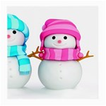 Two Snowmen, Medium Glasses Cloth (2 Sides) Front