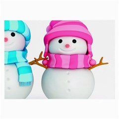 Two Snowmen, Large Glasses Cloth (2 Sides) by kyorashop23