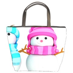 Two Snowmen, Bucket Bag by kyorashop23