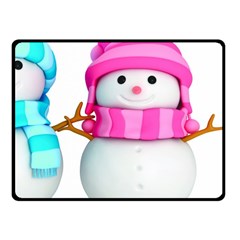 Two Snowmen, Fleece Blanket (Small)