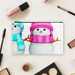 Two Snowmen, Cosmetic Bag (medium) by kyorashop23