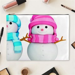 Two Snowmen, Cosmetic Bag (xl) by kyorashop23