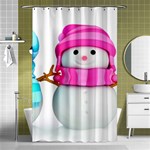 Two Snowmen, Shower Curtain 48  x 72  (Small)  Curtain(48  X 72 )