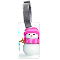 Two Snowmen, Luggage Tag (two Sides) by kyorashop23