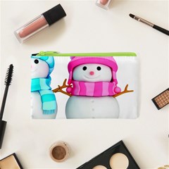 Two Snowmen, Cosmetic Bag (xs) by kyorashop23