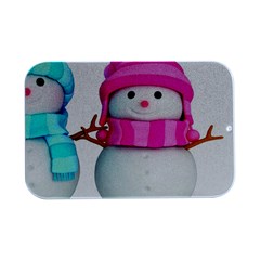 Two Snowmen, Open Lid Metal Box (silver)   by kyorashop23