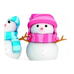 Two Snowmen, Mini Square Pill Box by kyorashop23