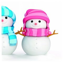 Two Snowmen, Wooden Puzzle Square