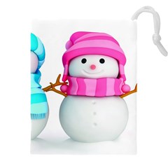 Two Snowmen, Drawstring Pouch (5XL)