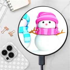 Two Snowmen, Wireless Fast Charger(black) by kyorashop23