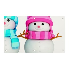 Two Snowmen, Banner and Sign 5  x 3 