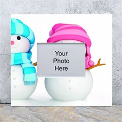 Two Snowmen, White Wall Photo Frame 5  x 7 