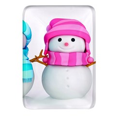 Two Snowmen, Rectangular Glass Fridge Magnet (4 Pack) by kyorashop23