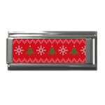 Red Christmas Pattern Xmas Decorations, Christmas Knitted Texture Superlink Italian Charm (9mm) Front