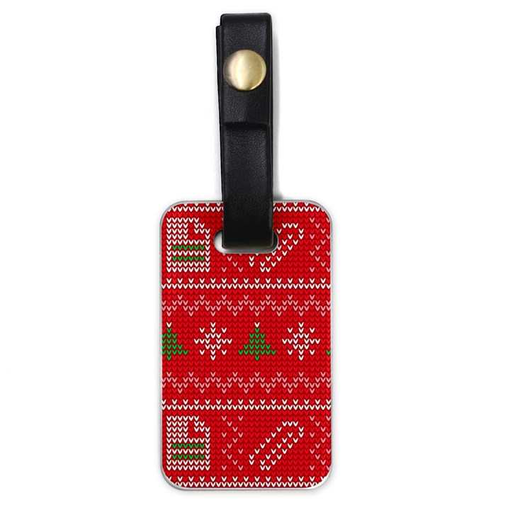 Red Christmas Pattern Xmas Decorations, Christmas Knitted Texture Luggage Tag (one side)