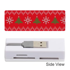 Red Christmas Pattern Xmas Decorations, Christmas Knitted Texture Memory Card Reader (stick) by kyorashop23