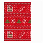 Red Christmas Pattern Xmas Decorations, Christmas Knitted Texture Small Garden Flag (Two Sides) Back