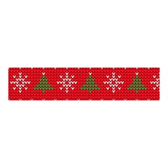 Red Christmas Pattern Xmas Decorations, Christmas Knitted Texture Velvet Scrunchie by kyorashop23