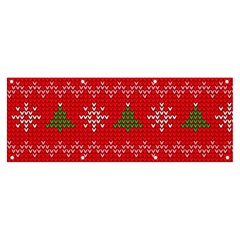 Red Christmas Pattern Xmas Decorations, Christmas Knitted Texture Banner And Sign 8  X 3  by kyorashop23