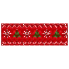 Red Christmas Pattern Xmas Decorations, Christmas Knitted Texture Banner And Sign 9  X 3  by kyorashop23