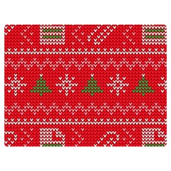 Red Christmas Pattern Xmas Decorations, Christmas Knitted Texture Two Sides Premium Plush Fleece Blanket (baby Size) by kyorashop23