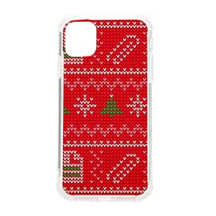 Red Christmas Pattern Xmas Decorations, Christmas Knitted Texture Iphone 11 Tpu Uv Print Case by kyorashop23