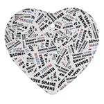 Embrace The Magic Inspirational Phrase Pattern Ornament (Heart) Front