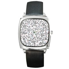 Embrace The Magic Inspirational Phrase Pattern Square Metal Watch by dflcprintsclothing