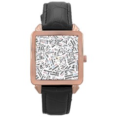 Embrace The Magic Inspirational Phrase Pattern Rose Gold Leather Watch  by dflcprintsclothing