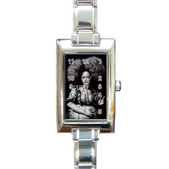 Vintage Afro Style Doll Illustration (ia&human) Rectangle Italian Charm Watch by dflcprintsclothing