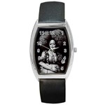 Vintage afro style doll illustration (IA&Human) Barrel Style Metal Watch Front