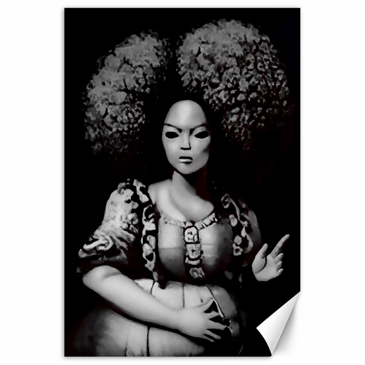 Vintage afro style doll illustration (IA&Human) Canvas 20  x 30 