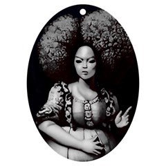 Vintage Afro Style Doll Illustration (ia&human) Uv Print Acrylic Ornament Oval