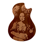 Vintage afro style doll illustration (IA&Human) Guitar Shape Wood Guitar Pick Holder Case And Picks Set Front