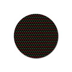 Geometric Abstract Pattern Line Rubber Coaster (round)