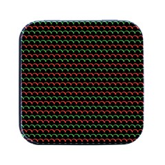 Geometric Abstract Pattern Line Square Metal Box (black)