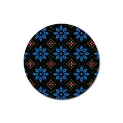 Flower Pattern Flora Floral Seamless Rubber Round Coaster (4 Pack) by Salmanaz77