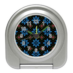 Flower Pattern Flora Floral Seamless Travel Alarm Clock by Salmanaz77