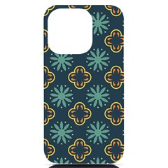 Flowers Pattern Design Abstract Iphone 14 Pro Black Uv Print Case by Salmanaz77